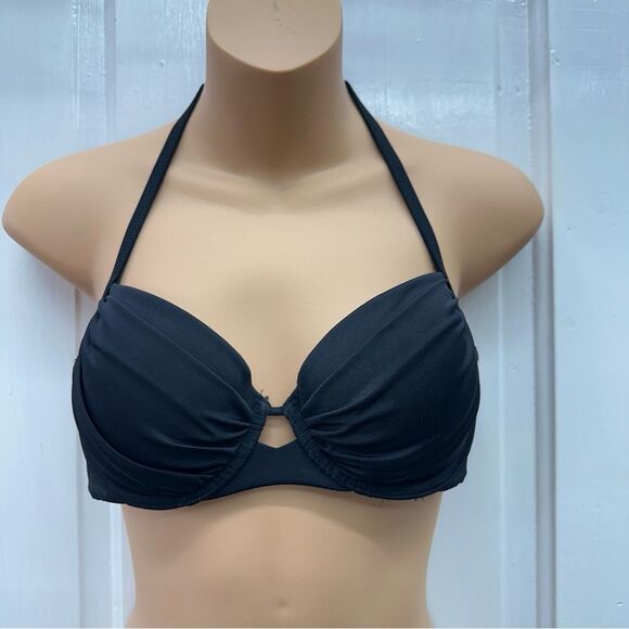 Victoria's Secret 4 pc mix match swimsuit black leopard women large 34B 36C - Picture 4 of 15